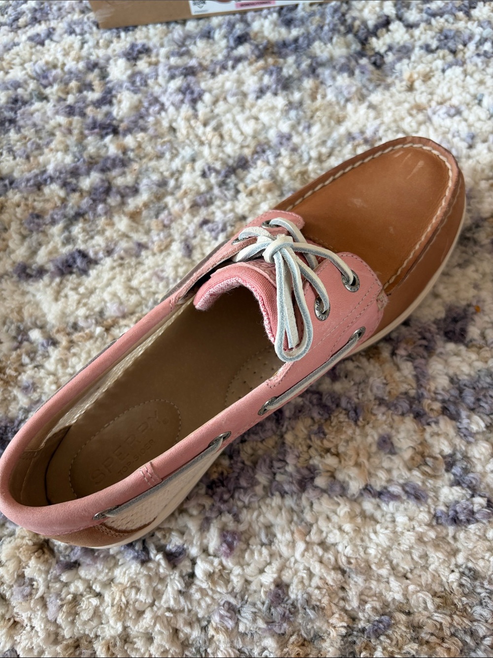 Sperry Koifish Pink Tan Leather Mesh Boat Shoes Women’s 7.5 NWT - Picture 10 of 12